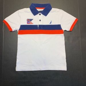 Nautica Kids Sailing White Collar Shirt Size S Preowned